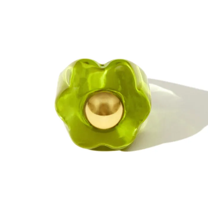 Rings shopsnackbreak Jelly Flower Ring in Green Apple