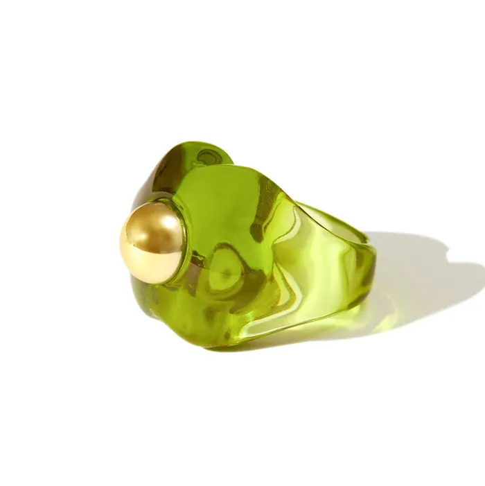 Rings shopsnackbreak Jelly Flower Ring in Green Apple