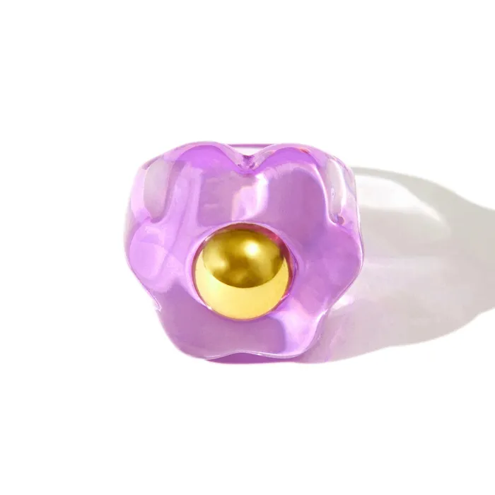 Rings shopsnackbreak Jelly Flower Ring in Green Apple