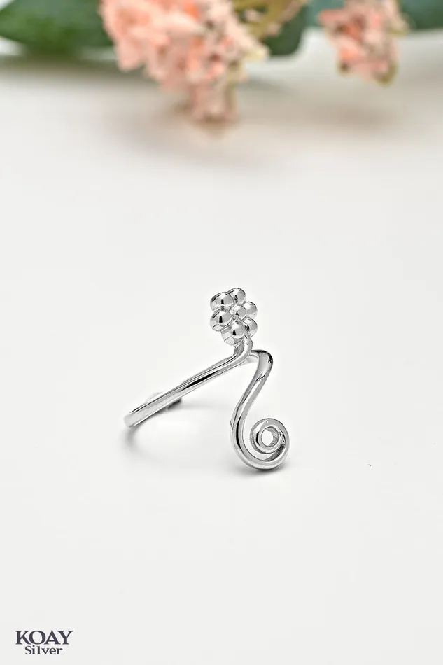 Rings Spiral Flower Ring KOAY Silver Store