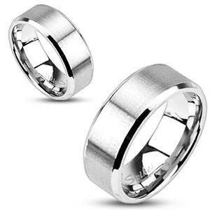 Rings Stainless Beveled Center Brushed Ring Tulsa Body Jewelry