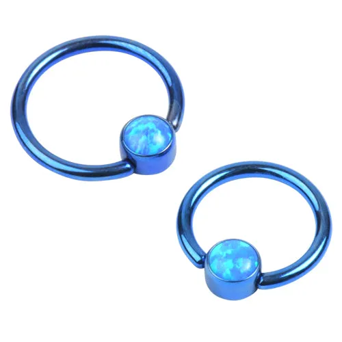 Rings Tulsa Body Jewelry 16g Titanium Captive Opal Disc Bead Ring