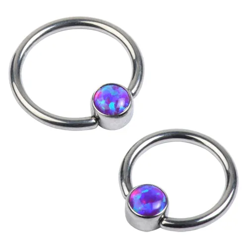 Rings Tulsa Body Jewelry 16g Titanium Captive Opal Disc Bead Ring Rings Tulsa Body Jewelry 16g Titanium Captive Opal Disc Bead Ring