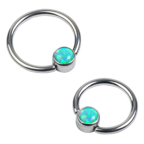 Rings Tulsa Body Jewelry 16g Titanium Captive Opal Disc Bead Ring Rings Tulsa Body Jewelry 16g Titanium Captive Opal Disc Bead Ring