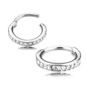 Rings Tulsa Body Jewelry CZ Paved Hinged Segment Ring