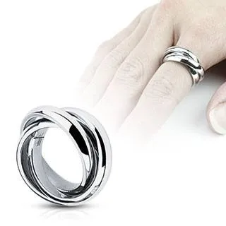 Rings Tulsa Body Jewelry Stainless Triple Roll Links Ring