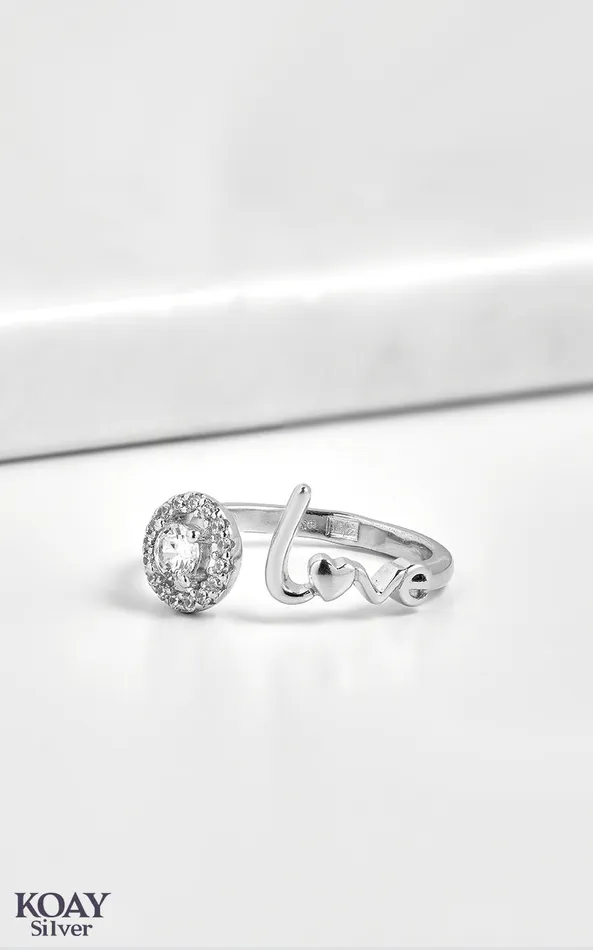 Rings Zircon Circle Love Ring KOAY Silver Store