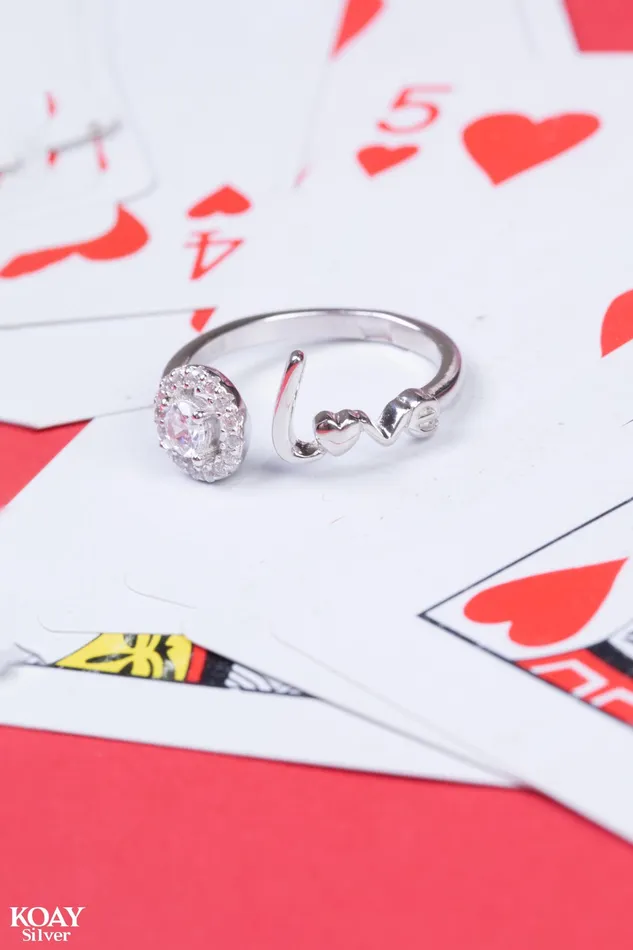 Rings Zircon Circle Love Ring KOAY Silver Store Rings Zircon Circle Love Ring KOAY Silver Store
