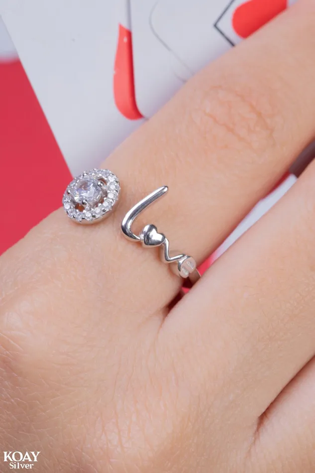 Rings Zircon Circle Love Ring KOAY Silver Store Rings Zircon Circle Love Ring KOAY Silver Store