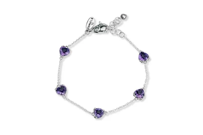 Samuel B Bracelets Glow Heart Bracelet Amethyst