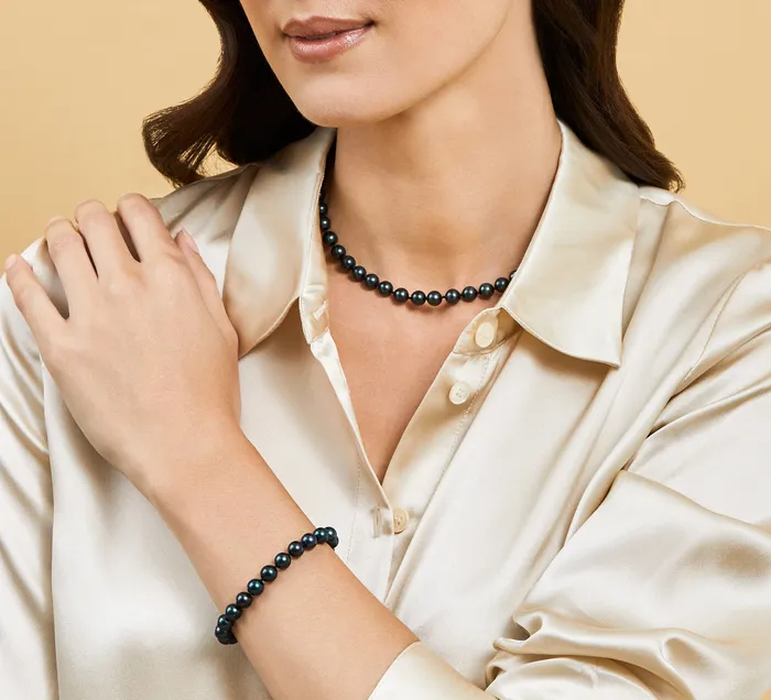 SPT Bracelets Black Japanese Akoya Pearl Bracelet 7075mm