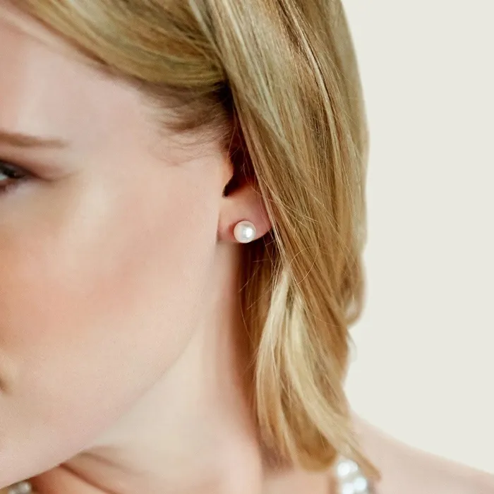 SPT Earrings 7075mm Hanadama Akoya Round Pearl Stud Earrings