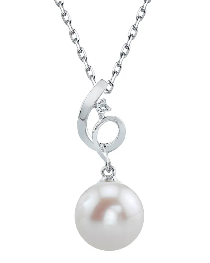 SPT Necklaces 14K Gold Freshwater Pearl Diamond Symphony Pendant