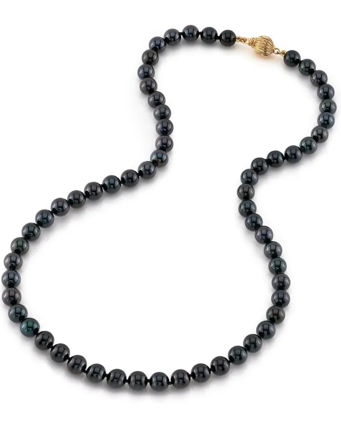 SPT Necklaces Black Japanese Akoya Black Pearl Necklace 6570mm AA Quality