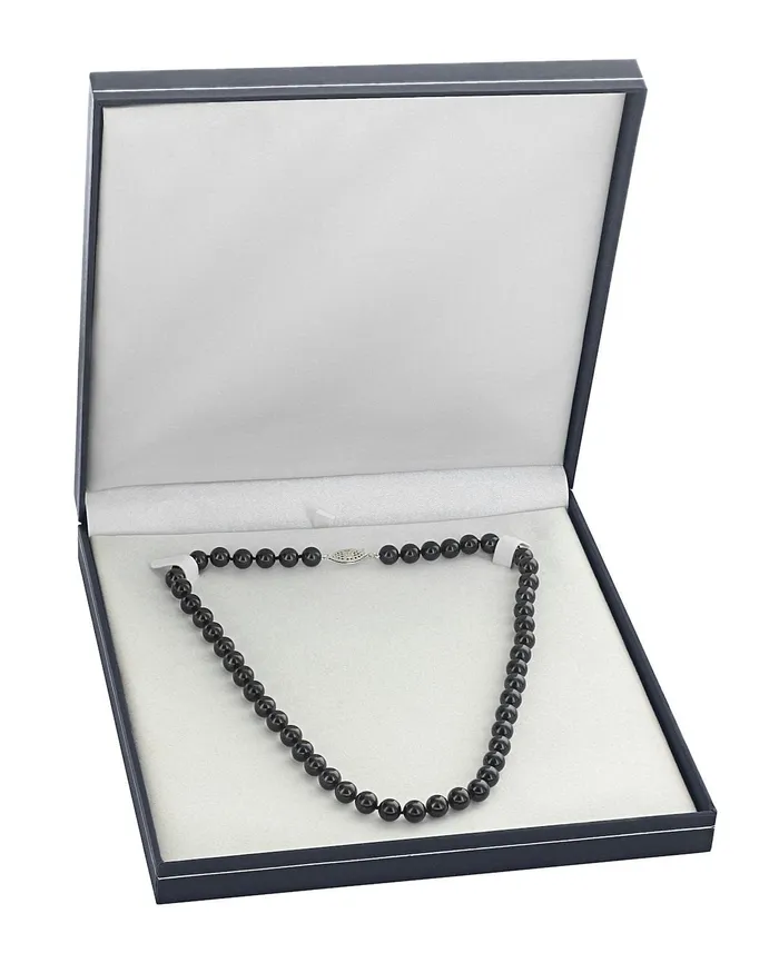 SPT Necklaces Black Japanese Akoya Black Pearl Necklace 6570mm AA Quality