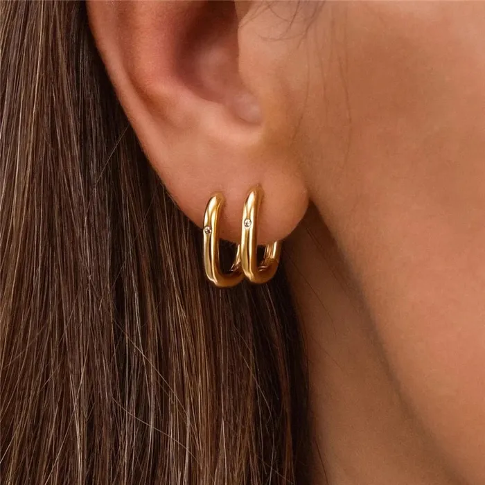 Square Hoop Earrings Mabel Love Co Earrings