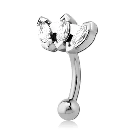 Tiara CZ Stainless Eyebrow Barbell Tulsa Body Jewelry Bracelets