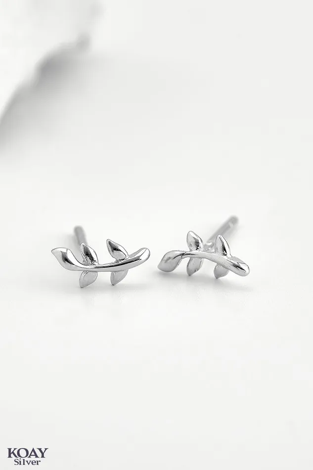 Tiny Leaf Earring KOAY Silver Store Earrings