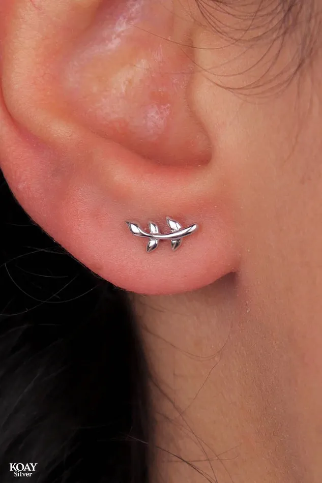 Tiny Leaf Earring KOAY Silver Store Earrings Tiny Leaf Earring KOAY Silver Store Earrings