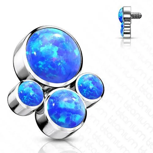 Tulsa Body Jewelry Charm Necklaces 14g Opal Cluster Titanium End
