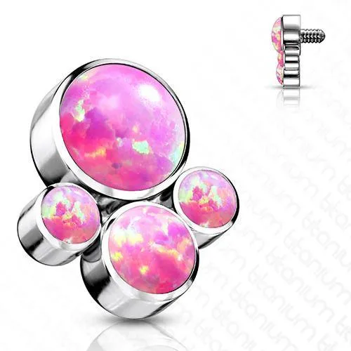 Tulsa Body Jewelry Charm Necklaces 14g Opal Cluster Titanium End Tulsa Body Jewelry Charm Necklaces 14g Opal Cluster Titanium End