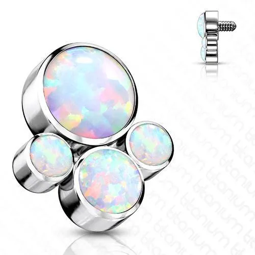 Tulsa Body Jewelry Charm Necklaces 14g Opal Cluster Titanium End Tulsa Body Jewelry Charm Necklaces 14g Opal Cluster Titanium End