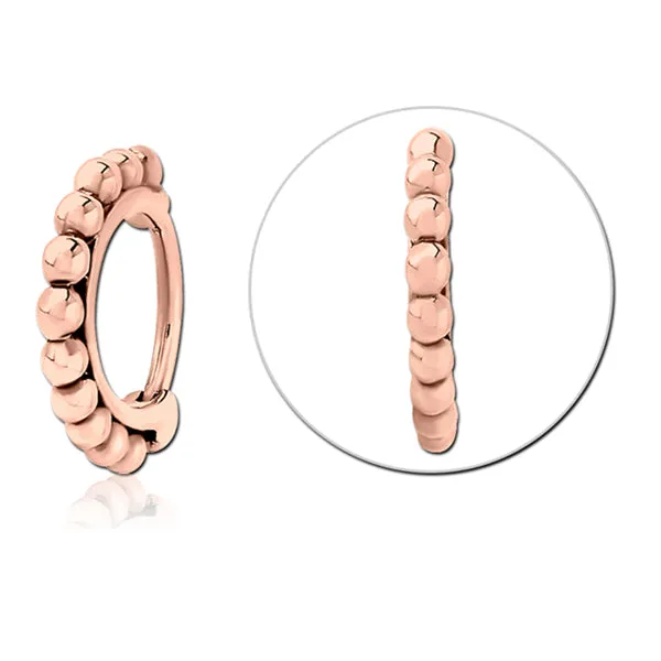 Tulsa Body Jewelry Earrings 20g Rose Gold Beaded Nostril Clicker