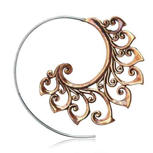 Tulsa Body Jewelry Earrings Stainless Rose Brass Wave Wire Spirals