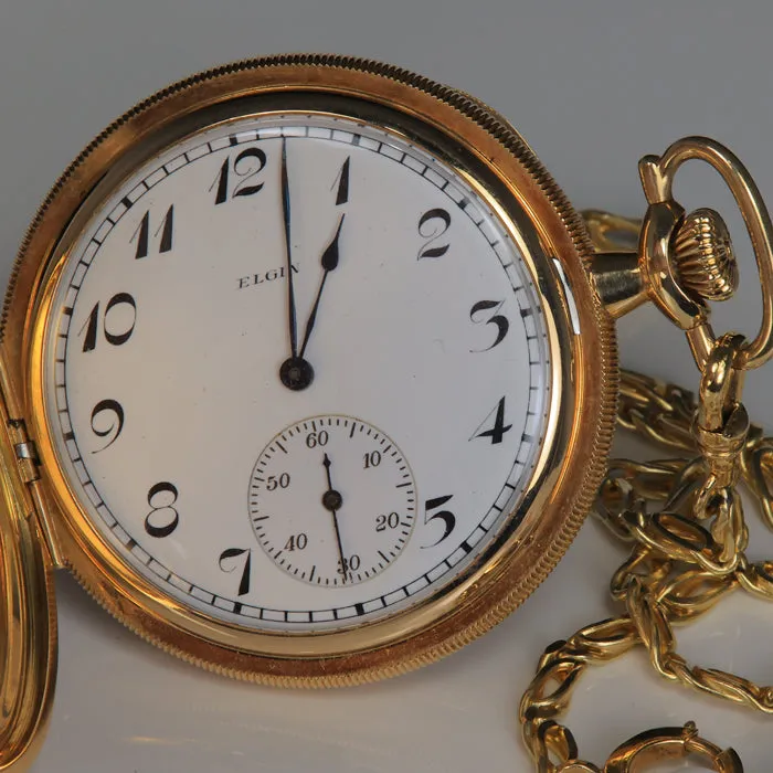 Watches Moriartys Gem Art 14K Yellow Gold Elgin 1921 Pocket Watch