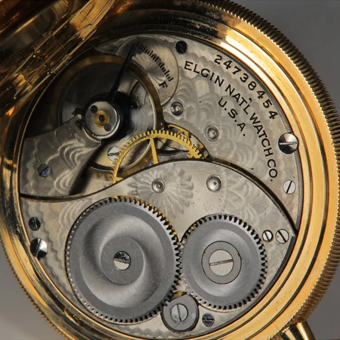 Watches Moriartys Gem Art 14K Yellow Gold Elgin 1921 Pocket Watch