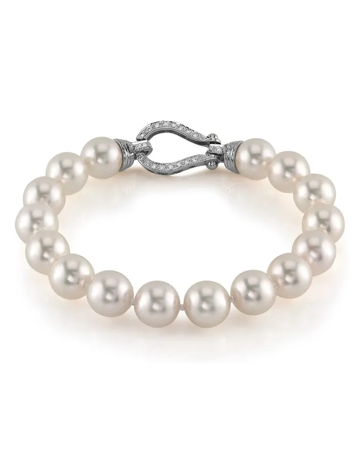 White Japanese Hanadama Akoya Pearl Bracelet 95100mm SPT Bracelets