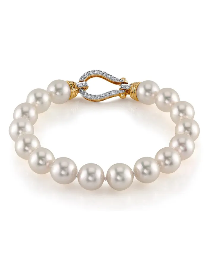 White Japanese Hanadama Akoya Pearl Bracelet 95100mm SPT Bracelets