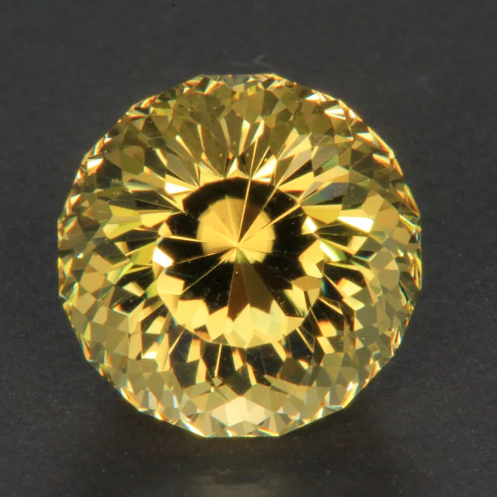 Yellow Round Portuguese Cut Scapolite Gemstone 552 Carats Moriartys Gem Art Rings