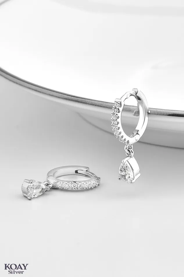 Zircon Hoop 019 Earring KOAY Silver Store Earrings