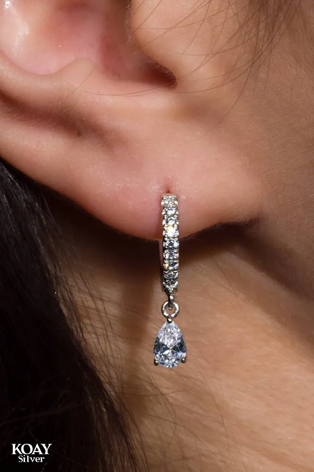 Zircon Hoop 019 Earring KOAY Silver Store Earrings